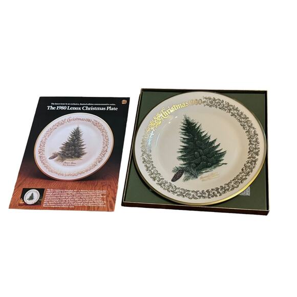 Lenox "BREWER'S SPRUCE" VTG 1980 Christmas Tree Holiday Collectors Plate Flyer - Picture 1 of 6